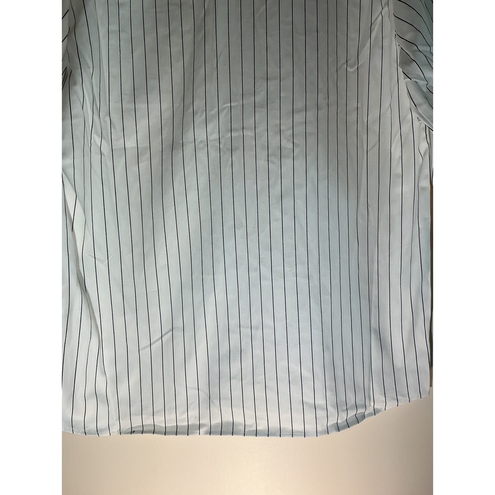 Vintage‎ Y2K PJ MARK Men's 3XL White Pinstripe Military Style Shirt with Patches - Picture 6 of 9